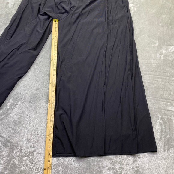 Halara Black Wide Leg Flowy Palazzo Pants Elastic Waist Lounge Travel Sz 31" - Picture 3 of 9